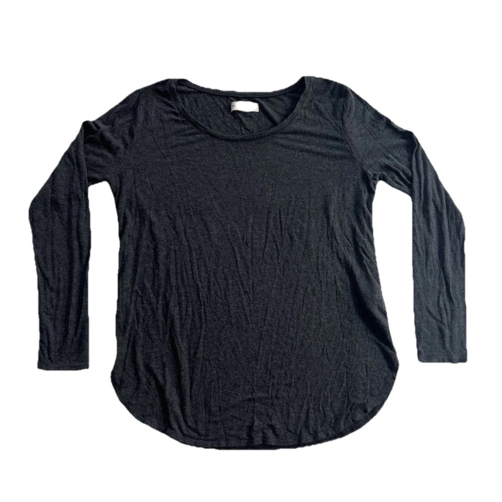 Abercrombie & Fitch Long Sleeve Top Women's Large Gray Shirt Closet Staple Basic